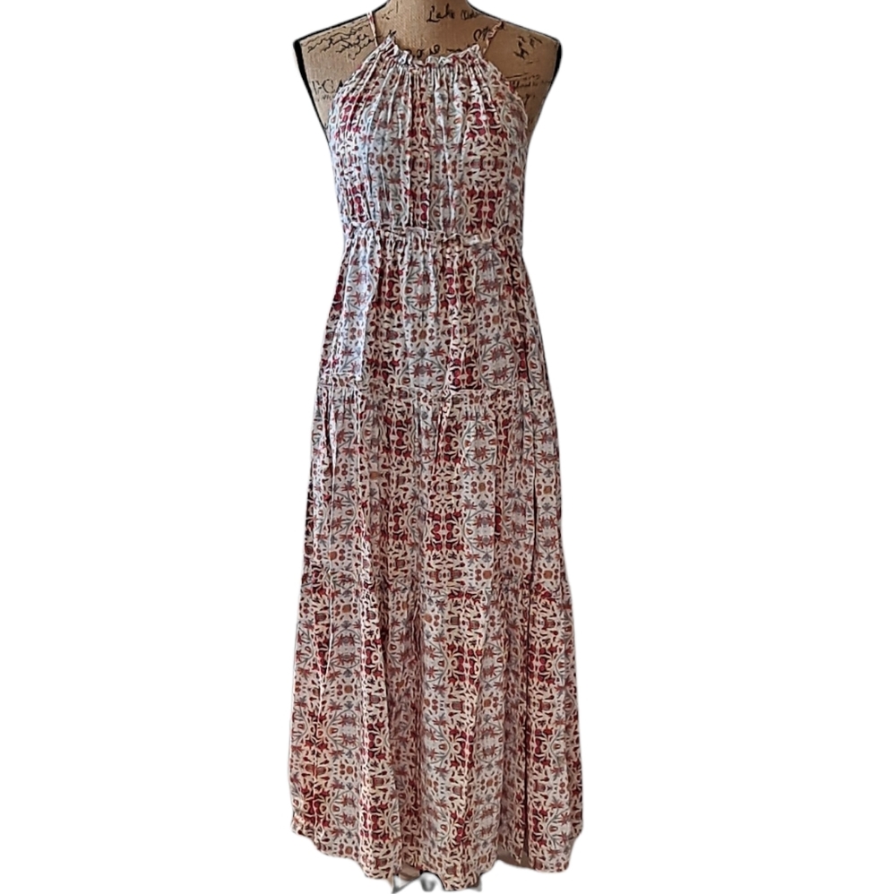Nanette Lepore White and Red Printed Halter Maxi Dress